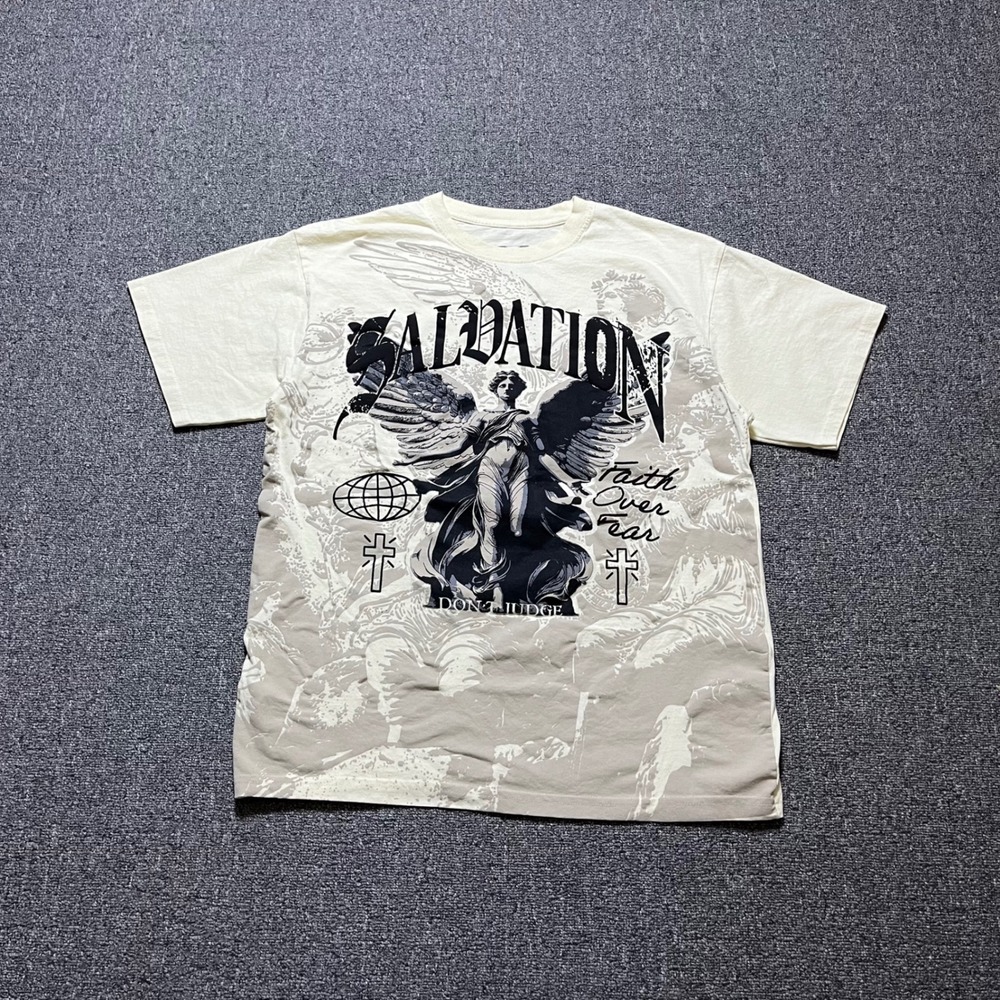 Legend Salvation Global Tour T-Shirt Size M Cream Graphic Angel Faith Over Fear